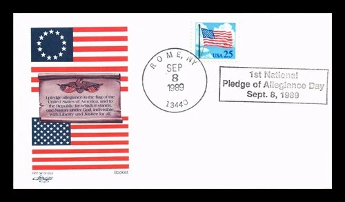 US COVER FIRST NATIONAL PLEDGE OF ALLEGIANCE DAY SLOGAN CANCEL ARTMASTER CACHET