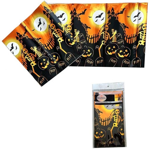 Spooky Theme Spiderweb Pattern Tablecloth Table Cover Halloween Party Decor - Picture 5 of 17