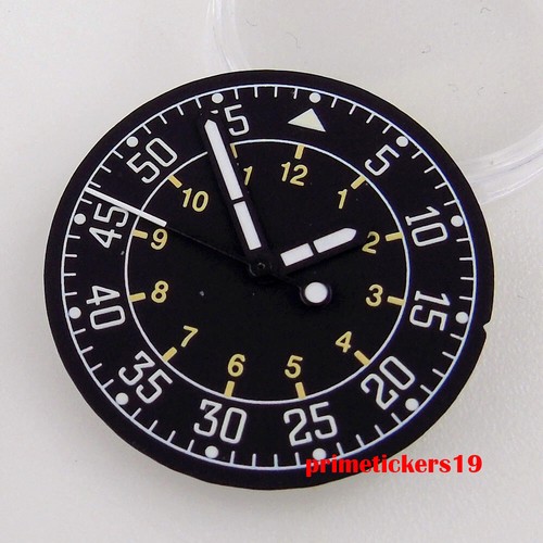 Set lancette quadrante nero 29 mm vestibilità verde luminosa NH35 NH36 ETA2824 PT5000 movimento - Foto 11 di 14