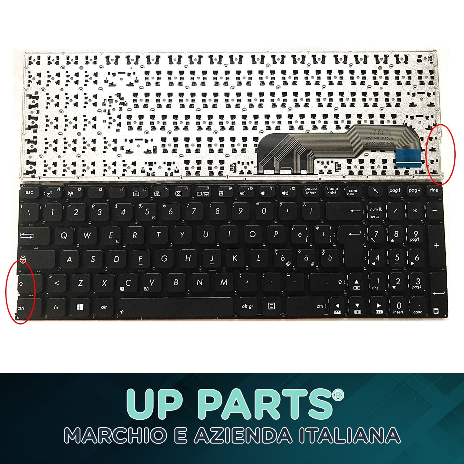 UP PARTS  - Tastiera Notebook Italiana per ASUS AEXKFI00110
