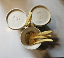 Vintage Tupperware Caddy Almond Harvest Gold 757-10