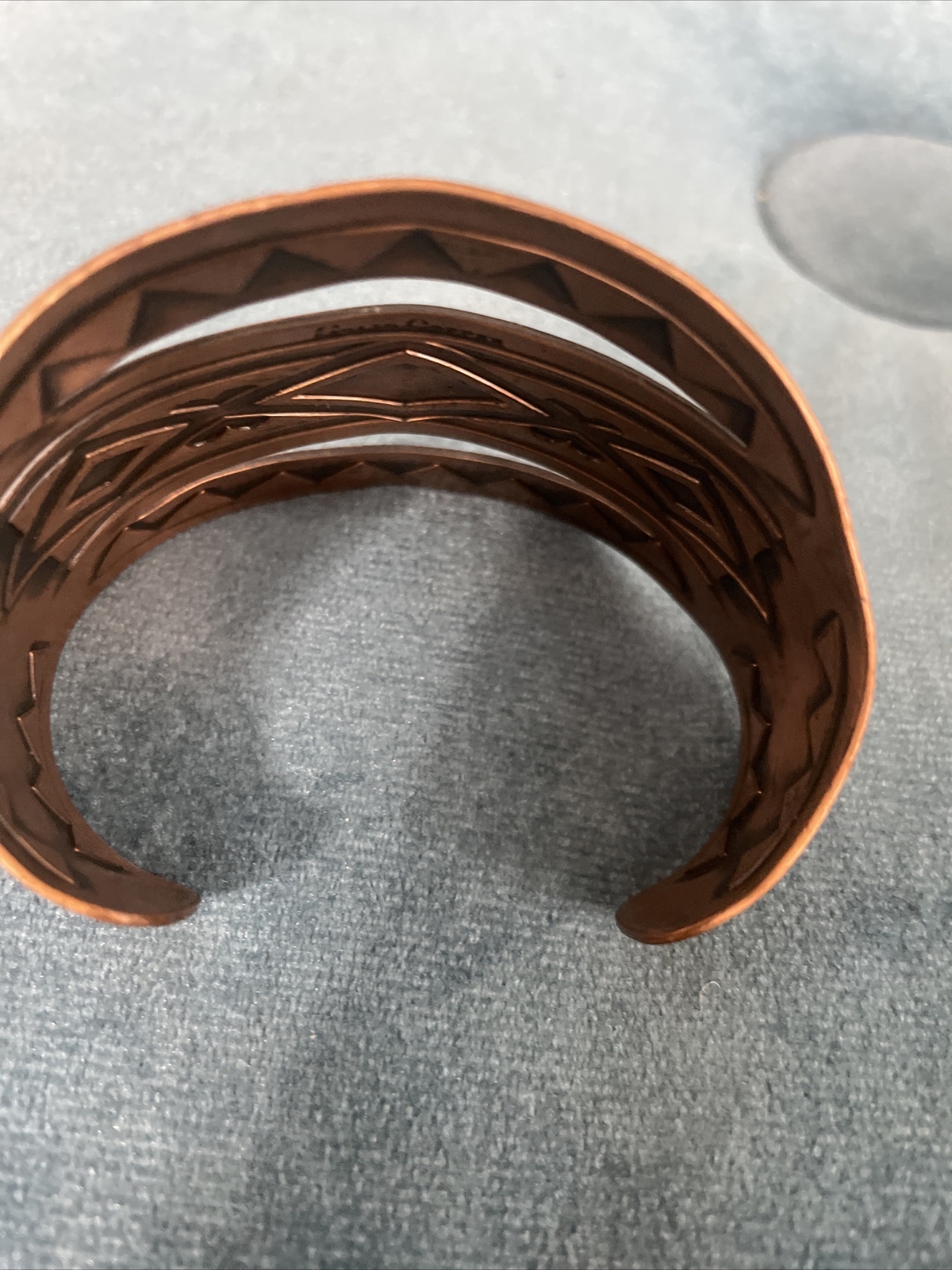 Native American Influence Wide Solid Copper Cuff … - image 3
