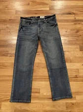 NEW $59 T.K. Axel Slim Boot Cut Stretch Blue Denim Jeans Mens 36W x 32L  NWOT