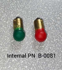 Pair of 53 Opaque Grn & Red Bulbs For Lionel Signal Bridge, 6-12763 Repair Parts