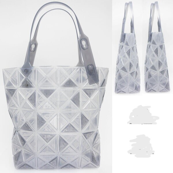 M31　BAO BAO ミニロッグ　赤 BAOBAO ISSEY MIYAKE DAZZLE Clear Gray Tote Bag Handbag BB22