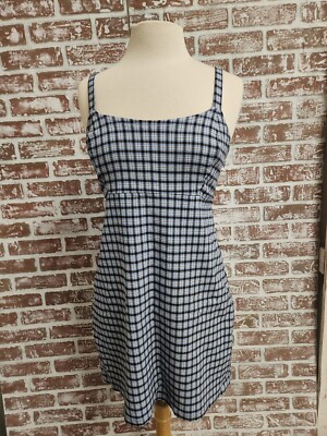 Hollister Blue Plaid Dress Size Large 90s C25 | eBay