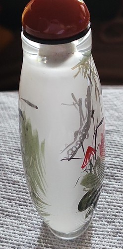 Vintage Chinese Snuff reverse Painted Bottle - Picture 6 of 10