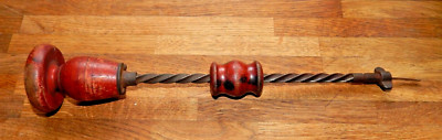 VINTAGE HOLZ ARCHIMEDES SCHRAUBE HANDBOHRER