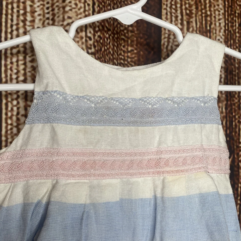 Luli & Me ребенка ясельного возраста девочки хлопок льняное платье без рукавов с подкладкой размер 2T - Изображение 2 из 4