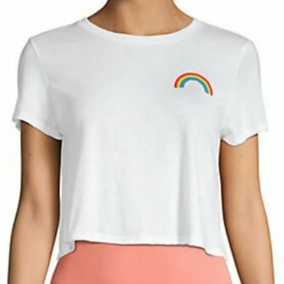 NEW French Connection Pride Rainbow White Crop Top T Shirt Pick