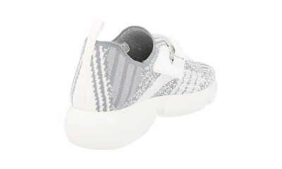 PRADA KNIT CLOUDBUST Lurex Sock Slip-On Sneakers - 1S217I White