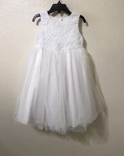 Flower White dress Girl Kids size 4