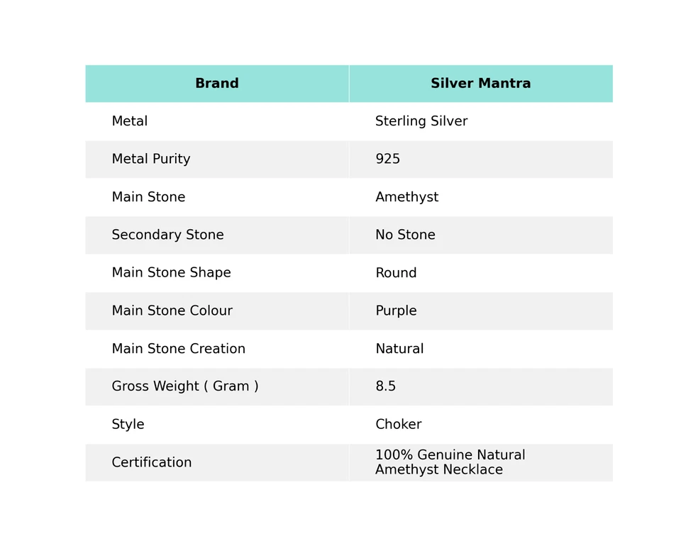 Donna Regalo Collana Girocollo 925 Argento Sterling Naturale Ametista Gemma - Immagine 2 di 4