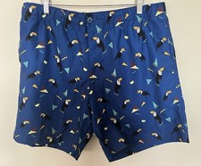 Joe Marlin Hybrid Shorts Swimsuit Toucan Blue Quick Dry Men Sz XL