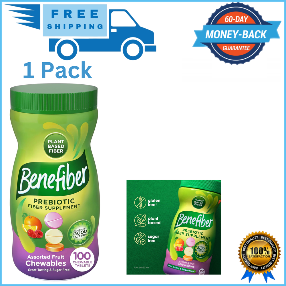 Benefiber Chewable Prebiotic Fiber Supplement Tablets for Digestive Health As
