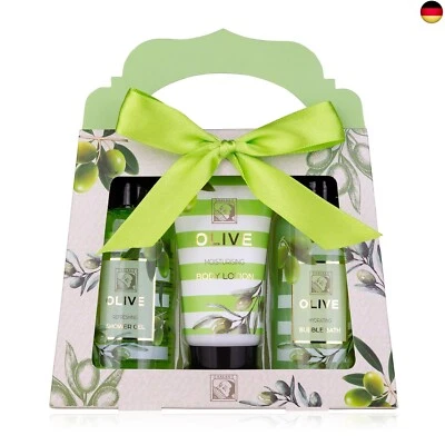 BESUCHE DEN ACCENTRA- Accentra ? Duschset Frauen Geschenkset OLIVE in schöner Geschenkbox ?