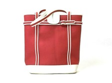 Maxx New York Vintage Bucket Handbag Shoulder Bag - Red/white Pvc New