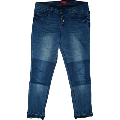 S.Oliver 44 Jeans Trousers Blue Ladies Stretch Shape Ankle Slim Leg mid Rise