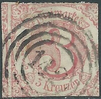 1865 DEUTSCHLAND ALTE STAATEN THURN UND TAXIS SÜDSTAATEN GEBRAUCHT 3K - RB46-7
