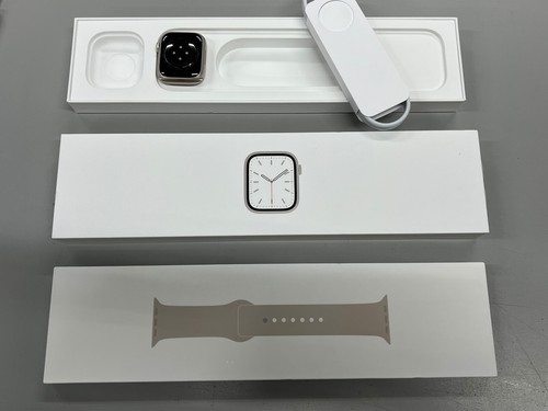 Apple Watch Series 7 GPS 41mm Starlight Case w/ Starlight Sport Band MKMY3LL/A