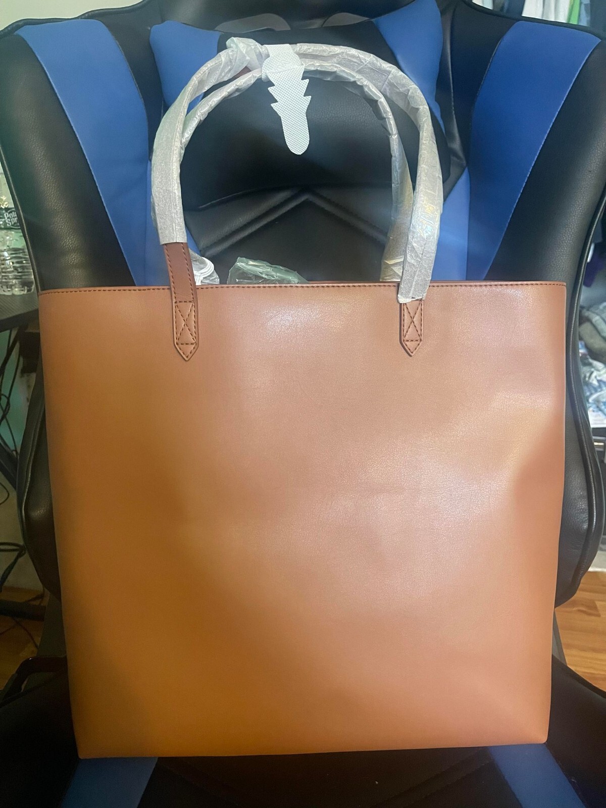 Madewell Vegan Transport Tote in Organic Cactus English Saddle Brown BN NE417