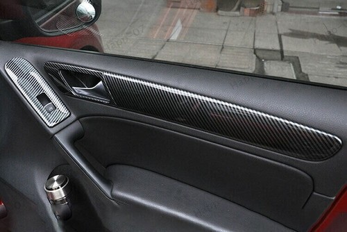 Carbon Fiber Interior Door Handle Lock Trim For Volkswagen VW Golf MK6 2010-2013 - Picture 6 of 6