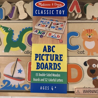Melissa & Doug ABC Picture Boards - Educational Toy With 13 Double