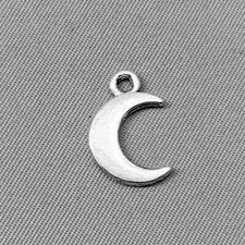 Small Crescent Moon Charms 14x10mm Antique Silver Plated Alloy Q12 Per Pkg