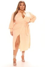 Fashion Nova NWT! Orange Springs Picnics Shirt Dress Size 1X