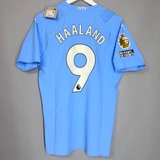 NWT MANCHESTER CITY 2023 2024 HOME FOOTBALL SHIRT JERSEY EPL 9 HAALAND AUTHENTIC