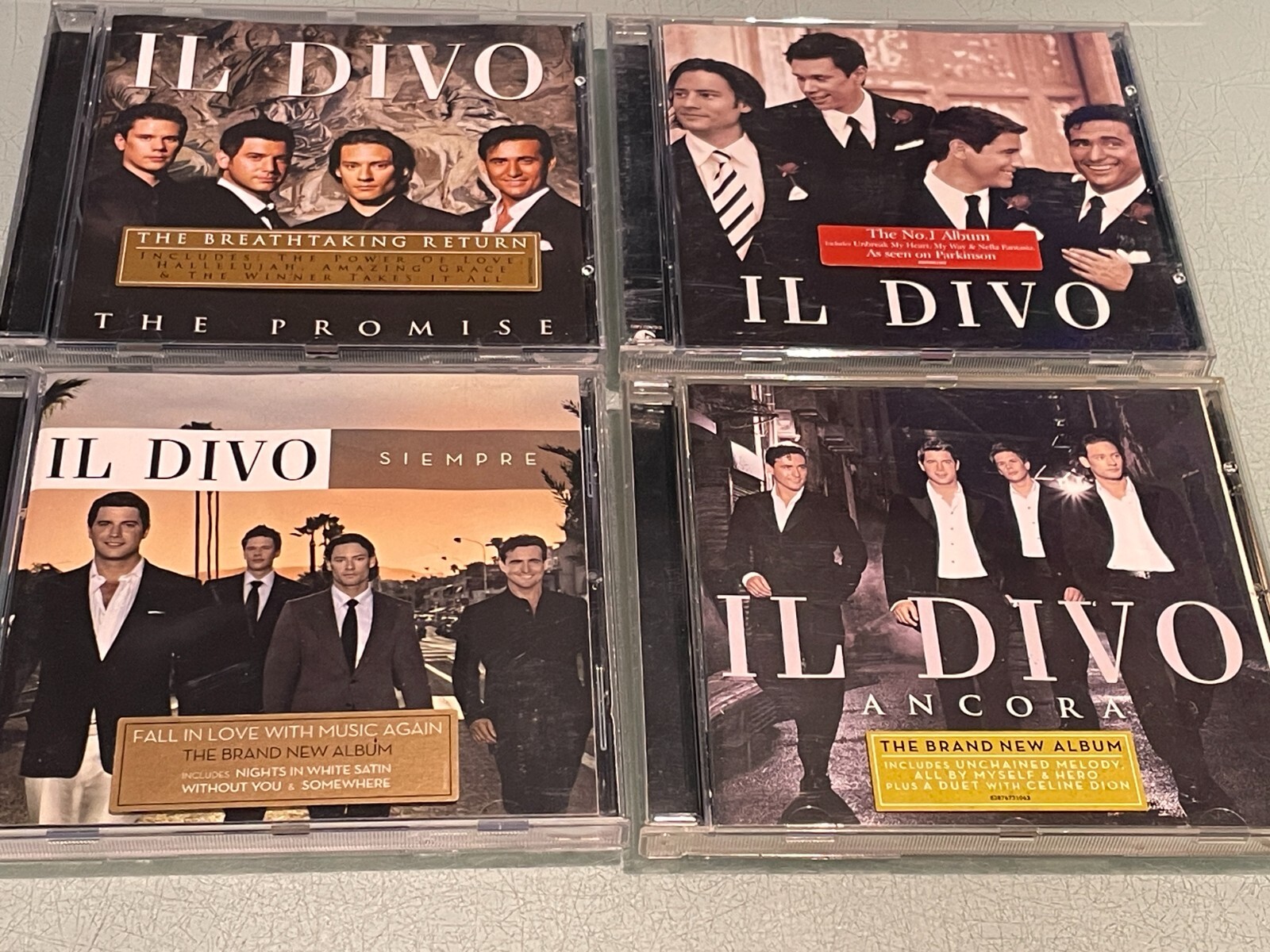 Il Divo - 4 CD Albums - Il Divo 2004 Ancora 2005 Siempre 2006 The Promise 2008