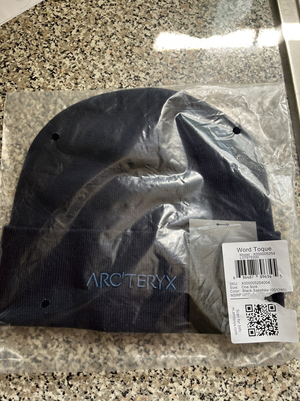 Arc'teryx Berretto Toque Parola Ricamato Zaffiro Nero
