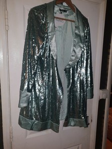 green sequin blazer dress