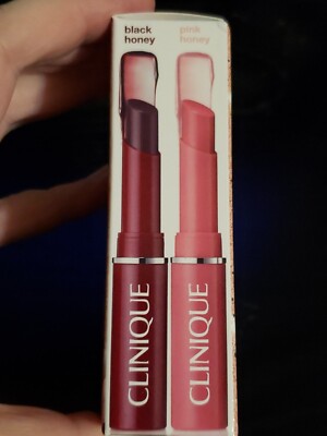 CLINIQUE ~ Cult Classic Lip Duo Set in Black Honey and Pink Honey