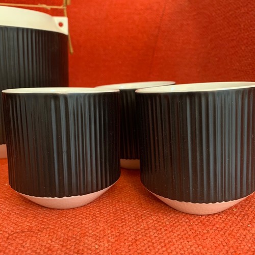 Vintage OMC Japan Keramik Saki Teeservice Teekanne mit Rattan Griff 6 Tassen MCM - Bild 5 von 10