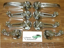 Vent+Window Cranks+Door Handle 16pc Kit 61-64 w/Clips Chrome knob