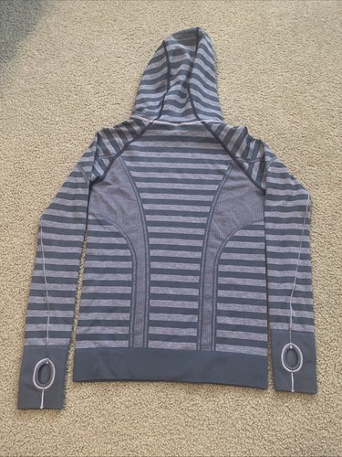 Ivivva by Lululemon Girl Size 10 Run Swiftly Fly Tech Seamless Hooded Shirt - Picture 5 of 6