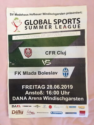 A3 Poster Friendly CFR Cluj FK Mlada Boleslav 28.06.2019 1x Folded