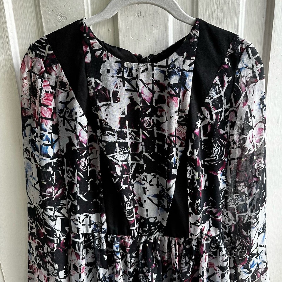 Abstract Floral Grid Skater Dress eBay