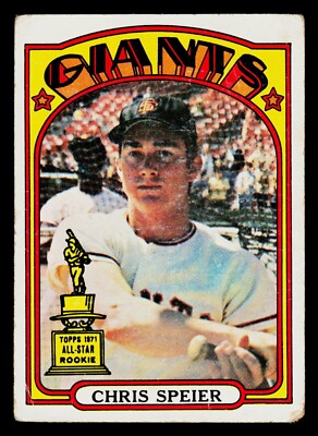 1972 Topps Baseball Card #165 Chris Speier San Francisco Giants