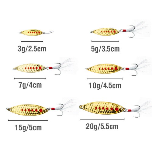 5PCS 5-20g Casting Metal Spoons Fishing Lure 3.5cm-5.5cm For Salmon Bass Trout - Picture 26 of 26
