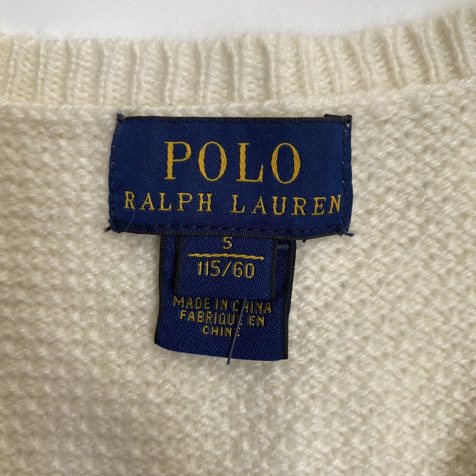Cárdigan Tejido Ralph Lauren Polo Bebé Crema Floral Detalle Talla 5/115/60 12 Meses Foto 3 de 4
