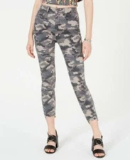 MSRP $49 Rewash Juniors' Camo Cropped Skinny Jeans Gray Size 1