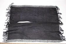 NWT Mohair Black Shawl Wrap Sweater Curly Oversize Lateral Fringe