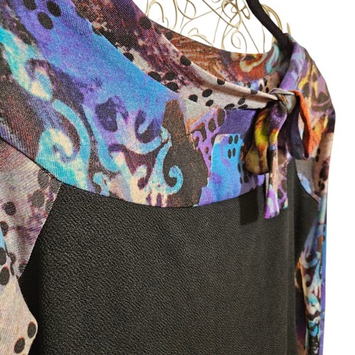 Sacha Drake Size 8 Long Sleeve Blue Black Dress Australia - Picture 4 of 9