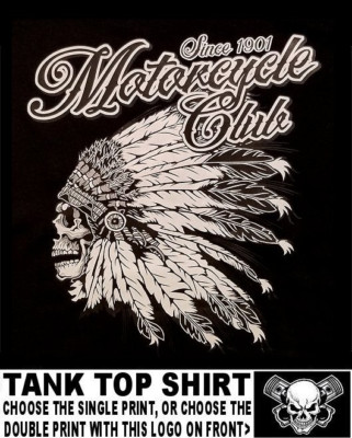 Ghost Skull Indian Chief Motorcycle Club Since 1901 Biker Rider Tank Top WS128
