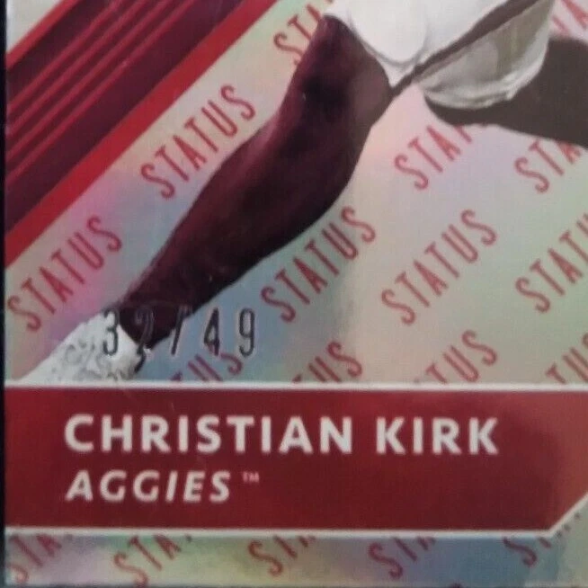 (3) 2018 Panini Elite Christian Kirk Draft Picks Status "V" Orange, Red & Purple - Image 4 of 4