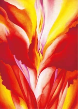 Hand painted Oil Painting Georgia O'Keeffe - Red Flowers Wall Art Home Decor