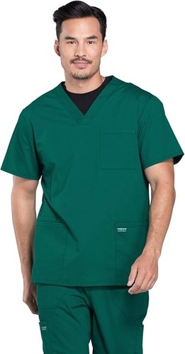 Cherokee Scrubs for Men Workwear Professionals V-Neck Four -Pocket Scrub Top