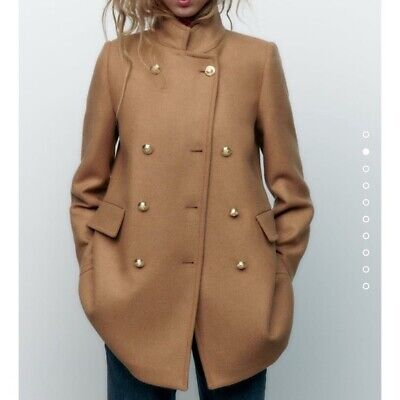 Zara Jackets & Coats | Double Breasted Wool Blend Coat Taupe Zara Jackets & Coats | Double Breasted Wool Blend Coat Taupe